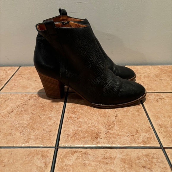 Madewell The Billie Leather Ankle Boot in Black Size 7 - Picture 6 of 11